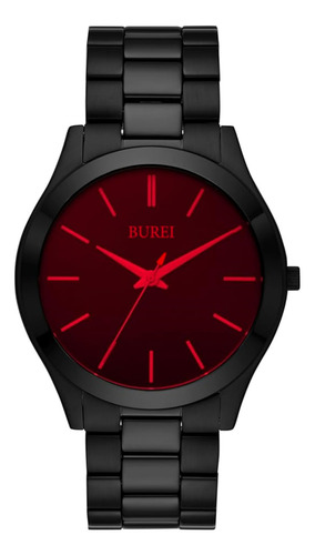 Reloj Burei Fashion Vestido Negro De Negocios Impermeable Pa