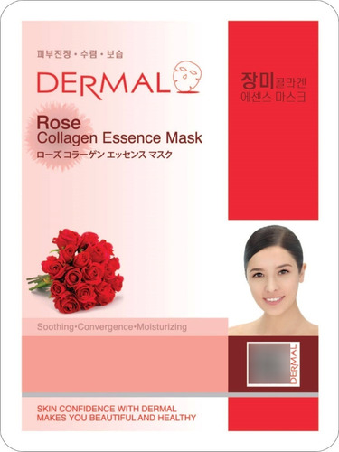 Mascarilla Coreana Dermal Rosas  25 Piezas 23g