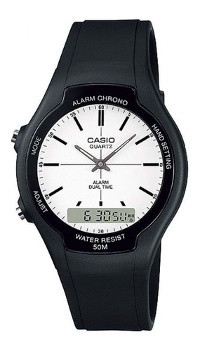 Reloj Casio Para Caballero Patalla Dual Aw90h - Mileus Color de la correa Negro Color del bisel Negro Color del fondo Blanco