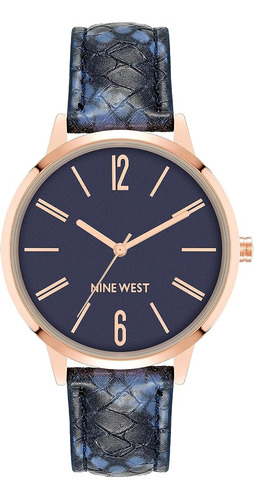 Nine West | Reloj Mujer | Original | Nw/2842rgnv | 36.5mm Color De La Correa Azul Oscuro