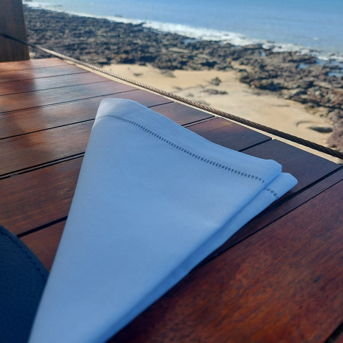 Kit Com 12 Guardanapos Ponto Ajour Mesa Posta 45 X 45 Cm Cor Branco Bordado Ponto Ajour