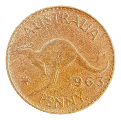 Australia - 1 Penny - Año 1963 - Canguro - Km #56 - 30.8 Mm