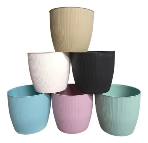 Maceta Ta Plastic Linea Paris 22 - Diseño Ideal Para Plantas Blanco Paris 22