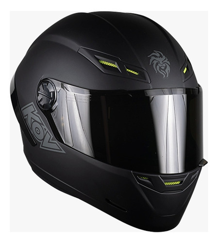 Casco Kov Forza Solid Negro Mate Cerrado Para Moto Tamaño del casco S 55-56cm