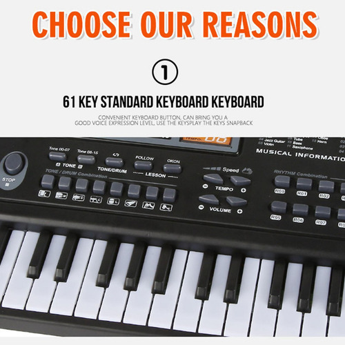 Teclado De Piano Para Niños, Juguete Educativo Temprano, 61