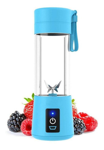 Mini Mixer Juice 320ml Usb 6 Lâminas Dia Dos Namorados Azul