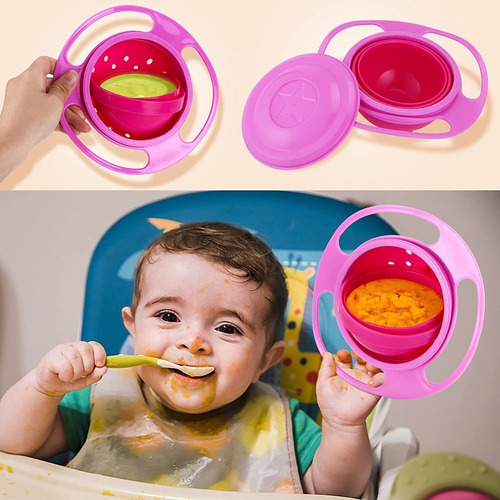 Plato Para Bebes Antiderrames 360° Tazón Giratorio Nada Cae