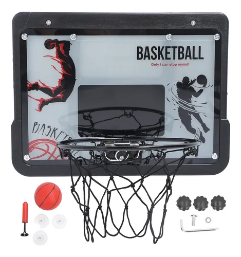 Mini Cesta De Baloncesto Con Ventosa Para Interior – Incluye 2 Pelotas De 6.5 Cm Y Bomba, Ideal Para Niños Y Oficina