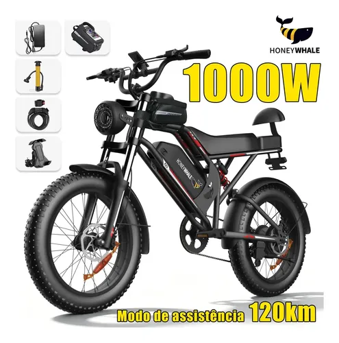 Honeywhale K6S Bicicleta Elétrica Adulto, 1000w-65km-55km/h-150KG...