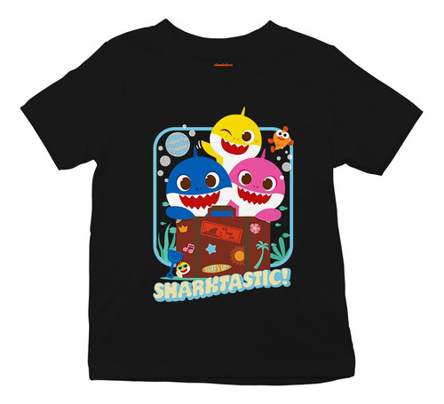 Playera Niño Baby Shark - Family Color Negra