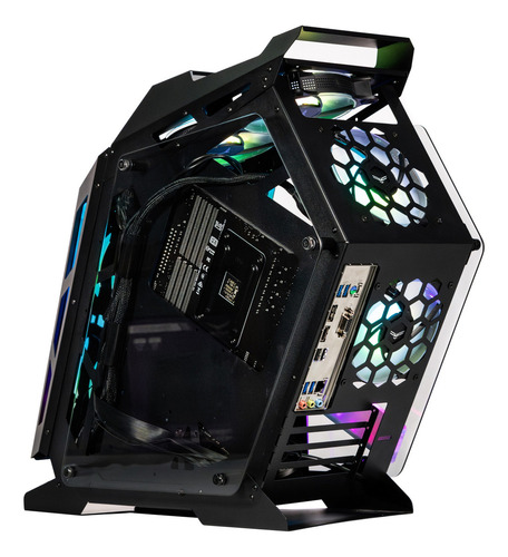 Gabinete Gamer Naceb Olympian Na-0641 Argb Cristal Templado Negro
