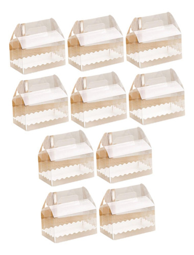 10 Cajas Para Tartas Con Asa, Cajas Transparentes Para , M