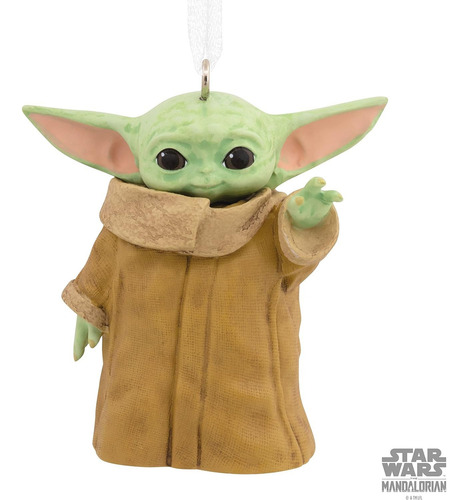 Hallmark Adorno Navideño Keepsake Star Wars The Mandalorian Color Gris Oscuro Baby Yoda Grogu Usando La Fuerza