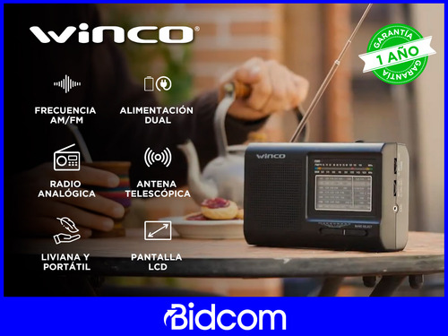 Radio Winco W-2005 Portatil Am Fm Pilas O Cable Analógica Ep