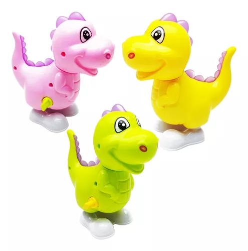 Dinossauro Colorido Movido A Corda De Brinquedo Infantil