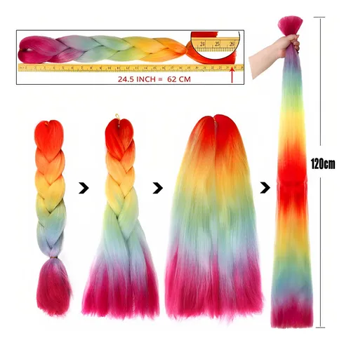 Extensiones 100% De Kanekalon Puro Para Trenzas Africanas Color Negro