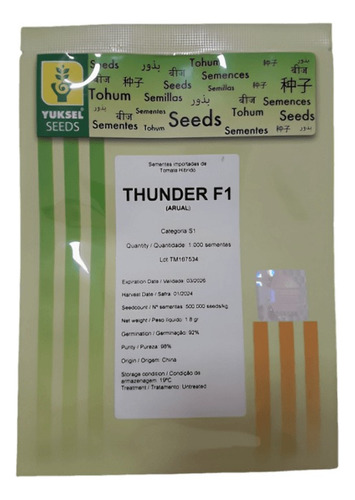 Tomate Híbrido Thunder Arual F1 - 1.000 Sementes