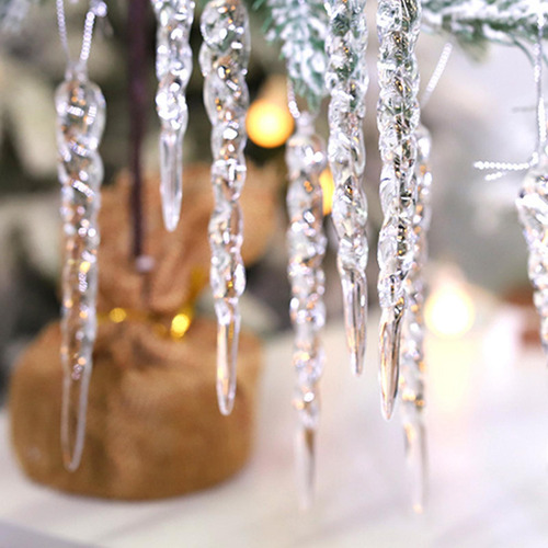 2 X 12 Uds. Adornos De Carámbano De Navidad Decoración De
