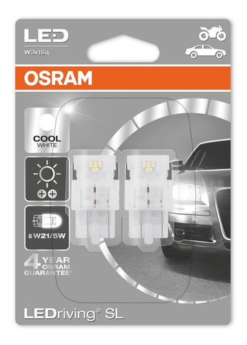 Lampara Led W21/5w Osram Luz Blanca - T20 Dos Polos (par)