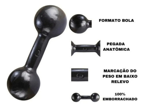 Par Pesos Halter Peso 2 Kg Cada Emborrachado Treino C/ 2 Un