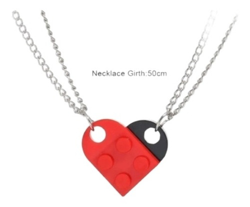 Collar Corazón Lego Para Compartir Bicolor Amor Amistad(2u)