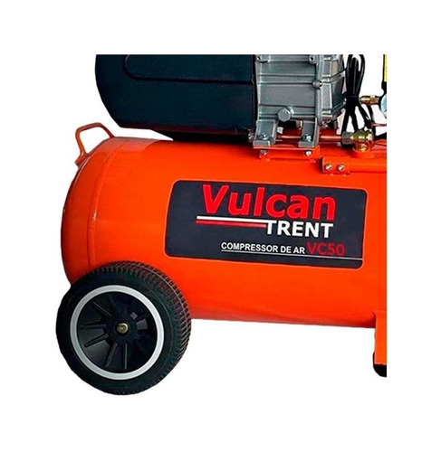 Imagem 2 de 4 de Compressor de ar elétrico portátil Vulcan Trent VC50 50L 2.5hp 127V 60Hz laranja
