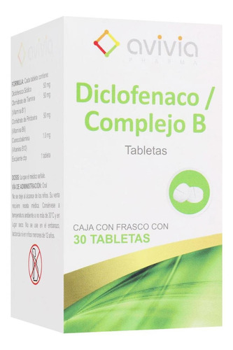 Diclofenaco Con Complejo B 30 Tabletas 50mg