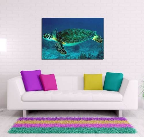 Vinilo Decorativo 20x30cm Tortuga Marina Oceano Fauna Mar