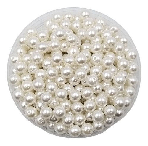Cuentas Perlas Plásticas Blancas 8 Mm X 25g Armado Bijou 