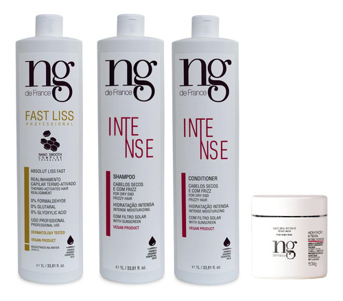 Ng De France Fast + Shampoo L, Cond. L E Másc. Intense 500g