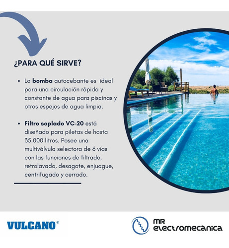 Imagen 3 de 10 de Kit Vulcano Pileta 35.000 L. Hormigón Super Completo