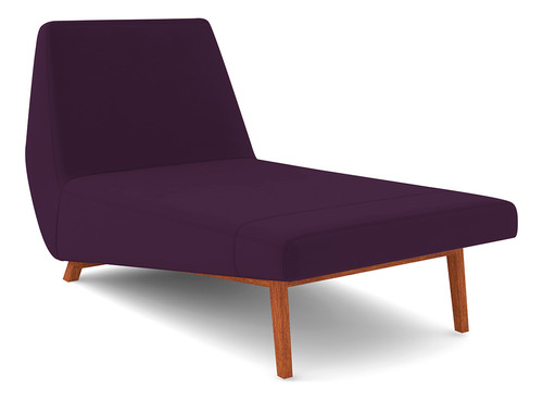 Sofá Chaise Longue Sala Living Parisi 155cm Veludo Roxo