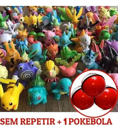 Kit 24 Miniatura Pokémon 3 Cm Brinquedo Coleção + 2 Pokebola