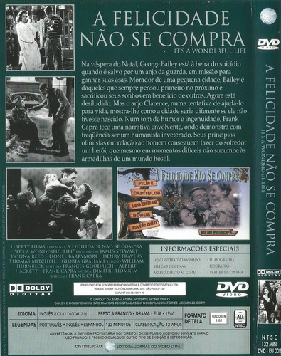 Dvd Filme - A Felicidade Não Se Compra - Frank Capra (Usado)