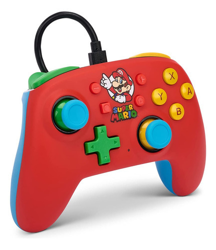 Joystick Enhanced Power A Nintendo Switch Nano Mario Medley Color Rojo