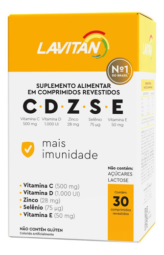 Suplemento Em Cápsulas Cimed Lavitan C.d.z.s.e Vitaminas Em Caixa De 30g Un