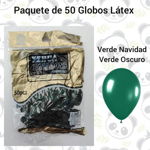 Globos De Látex  Paquete 50 Unidades R-10 Verde Navidad