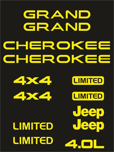 Rotulados Calcomanías Vinil Jeep Grand Cherokee Limited