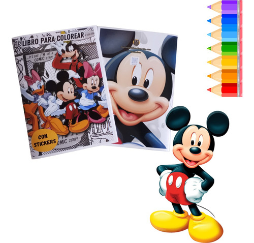 Libro Para Pintar Mickey Mouse Con Stickers