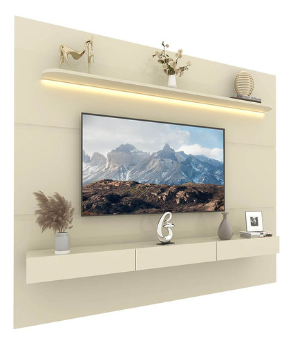 Home Para Tv Com Led Royal 220 Off White - Gelius