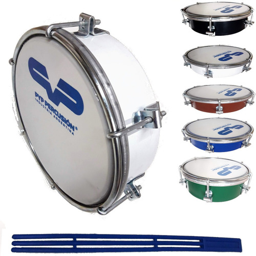Caseta Tamborin Pyp Percusion De 6 Pulgadas Color Blanco