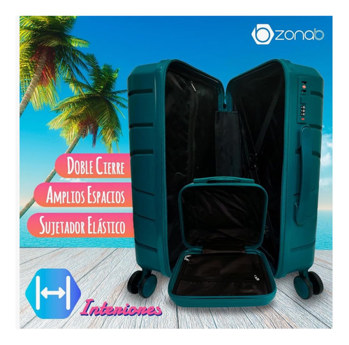 Maleta Polipropileno 20 Carry On + Neceser Verde Verde