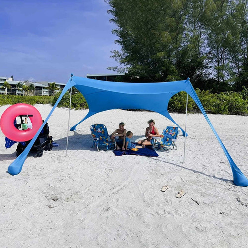 Imagen 4 de 9 de Carpa De Playa Gazebo Toldo Portátil 2 Posiciones Playera