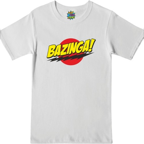 Remera Blanca Estampada De Bazinga