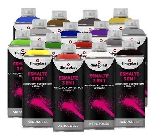 Caja De 6 Brillospray Aerosol Colores 240 Cc