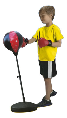 Bolsa Boxeo Infantil Saco Con Guantes Niños Boxing Sb