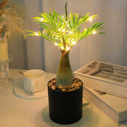 Lámpara Pu Simulation Palm Tree Fairies Adecuada Para Mesa D
