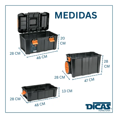 Caja De Herramientas Con Ruedas Desmontable Truper