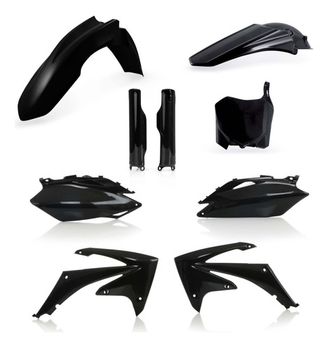 Kit Plásticos Honda Crf 250 2010 Crf 450 09/10 Negro One  