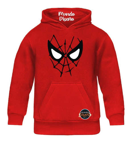 Poleron De Niño Con Capucha Avengers - Spiderman Rostro 